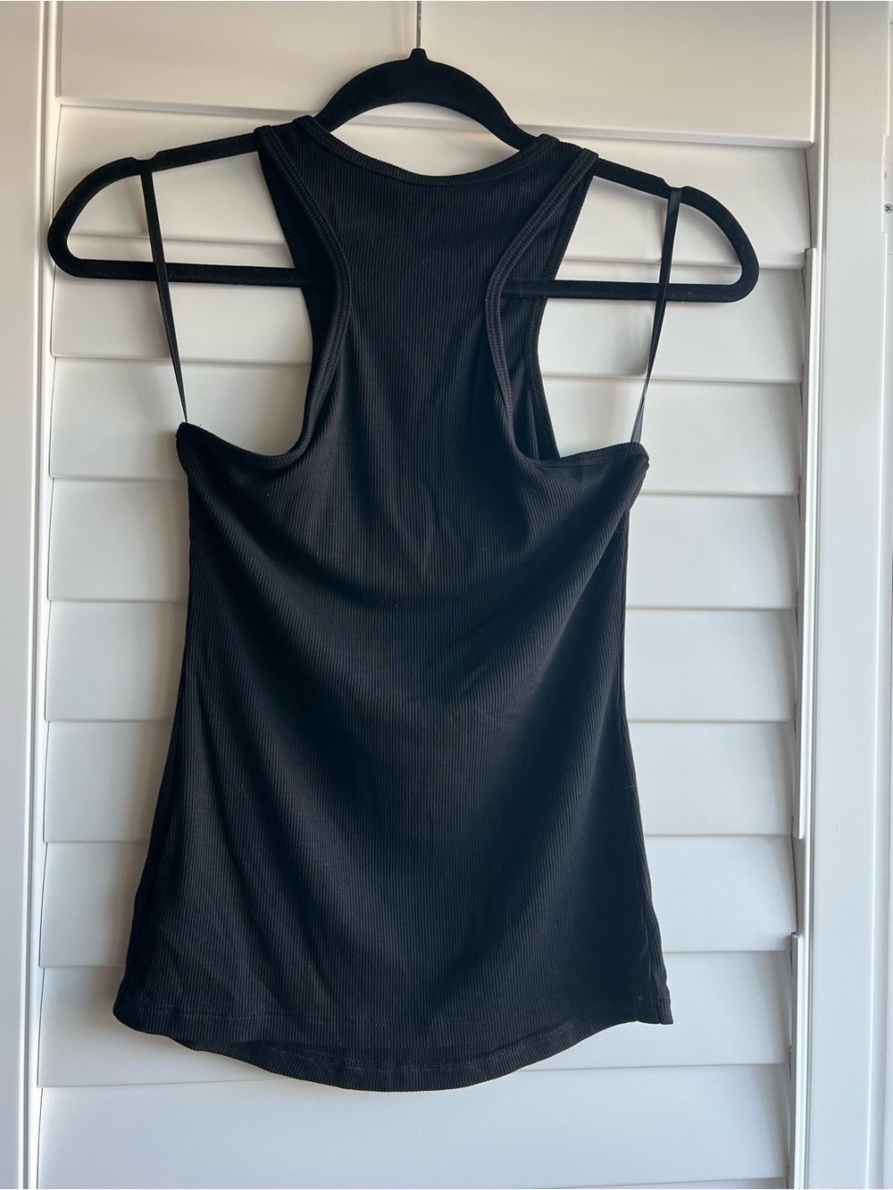 bebe Black Ribbed Tank with Rhinestone Logo - Picture 3 of 7